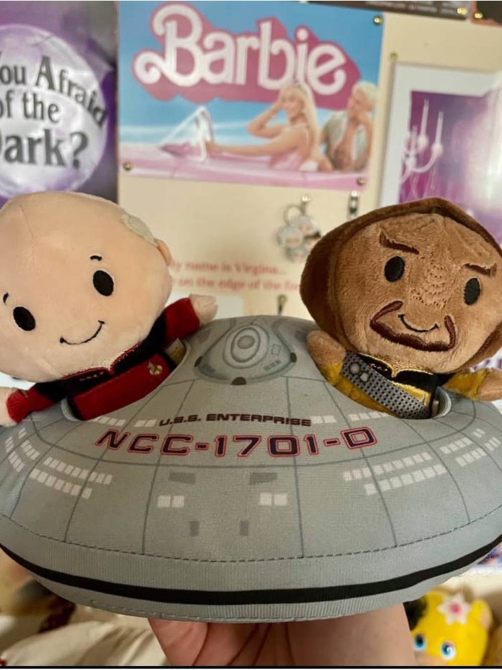 Hallmark Gray Plush U.S.S. Enterprise Toy Two Crew Plushies Star Trek Picard